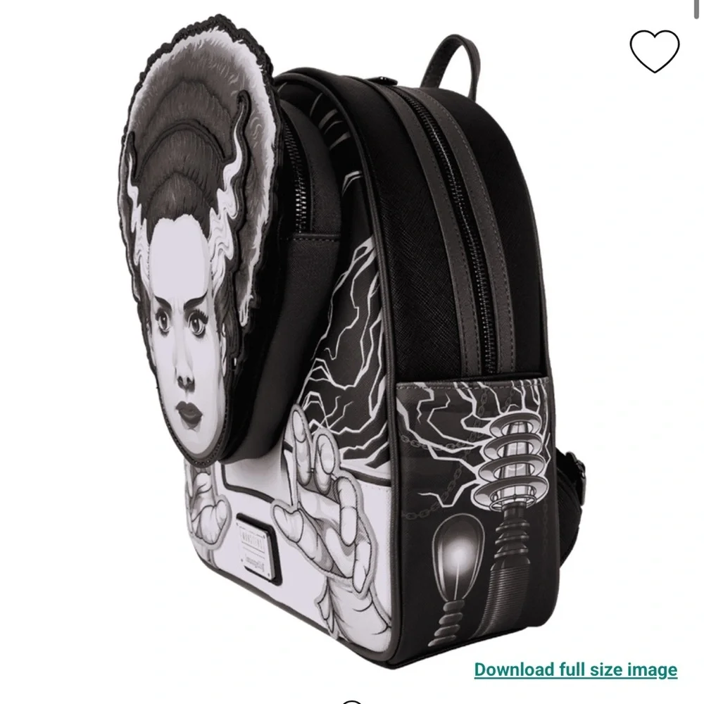 Loungefly Universal Monsters Exclusive The Bride Of Frankenstein Glow Mini Back